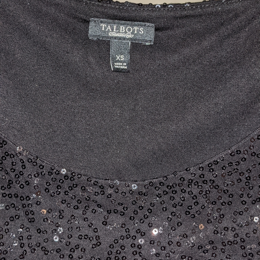 Talbots Black Sequin Shell XS - Picture 5 of 5